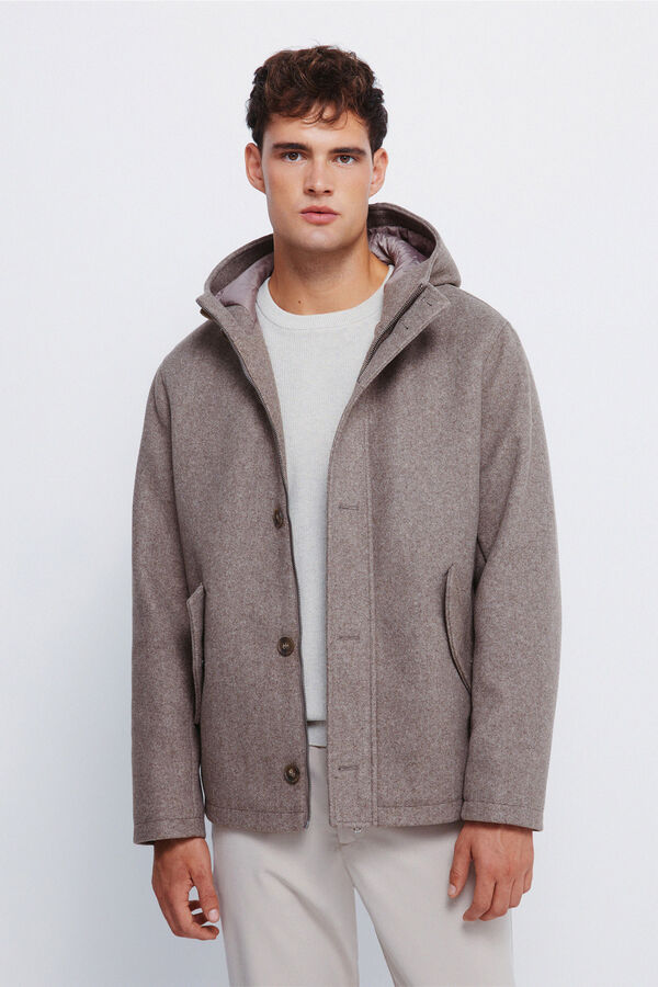 Springfield Short wool -effect parka nude