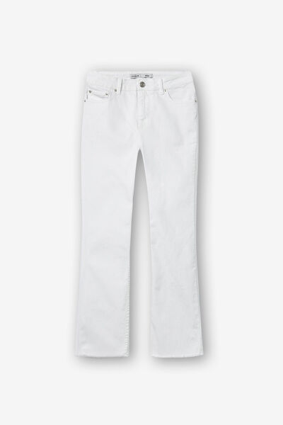 Springfield Megan Cropped Flare jeans white