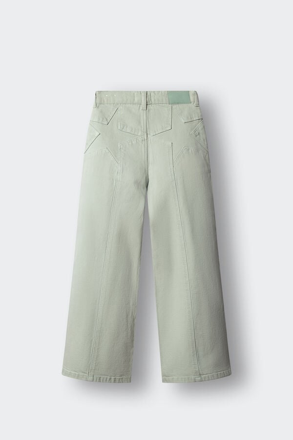 Springfield Kids Pantalon wide leg sarga estrellas ni&ntilde;a verde