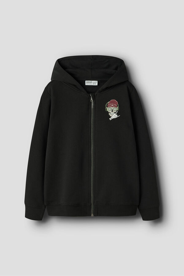 Name It Sweatshirt with zip fastening and hood black