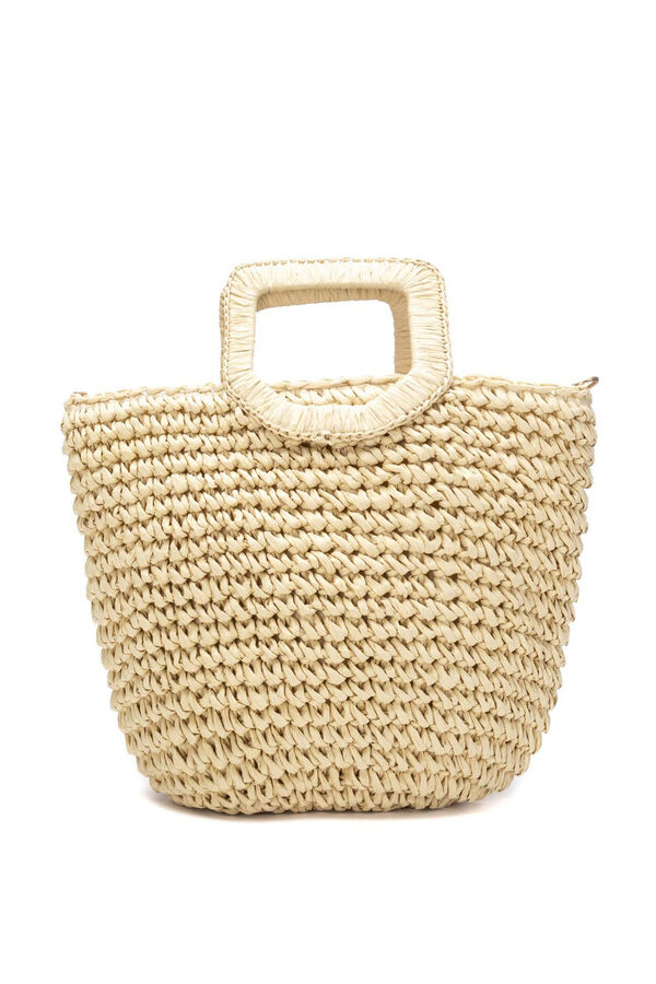 Refresh Raffia shoulder bag brown