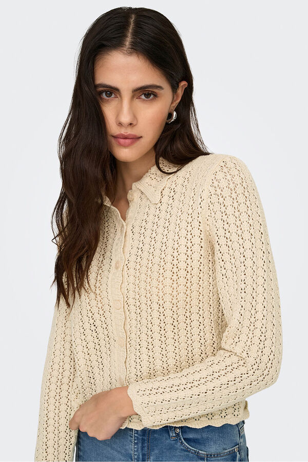 JDY Openwork knit jersey-knit grey