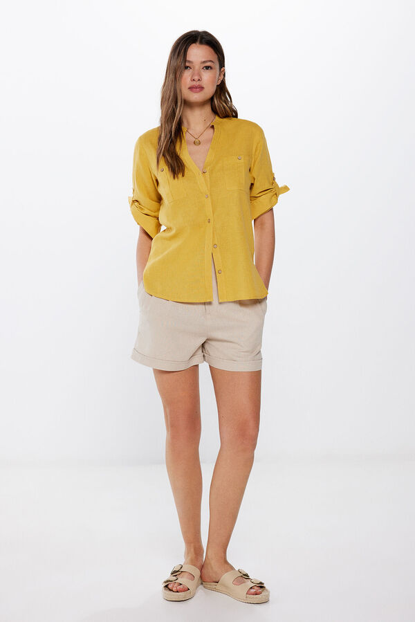 Springfield Linen/cotton utility blouse golden