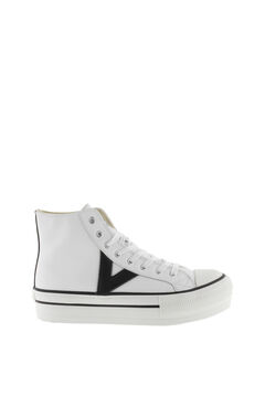 Springfield CONTRAST HIGH-TOP PLATFORM TRAINERS white