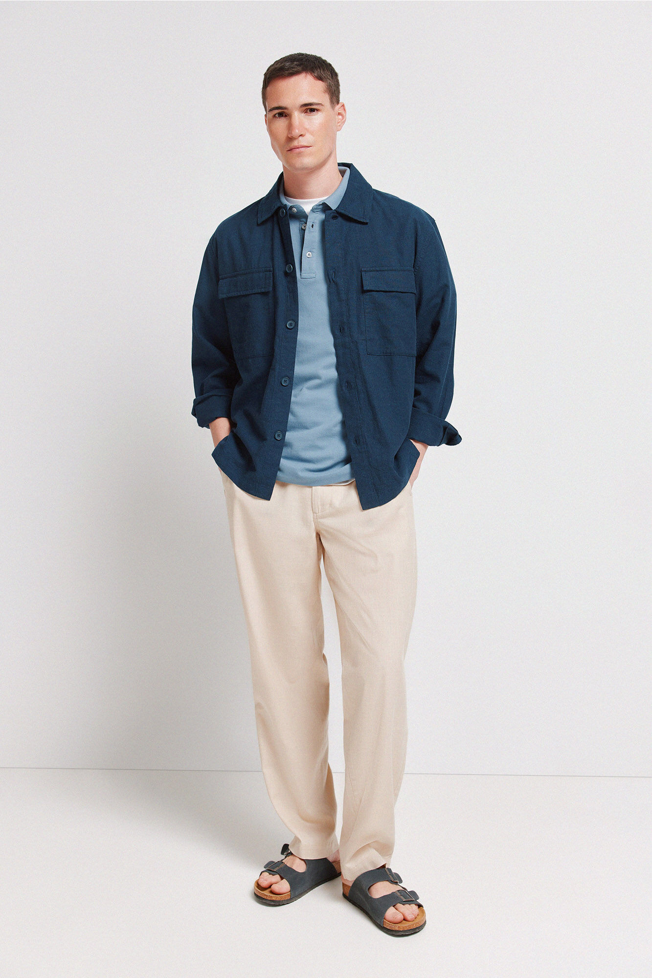 Springfield Piqu&eacute; contrast cuff slim fit polo shirt