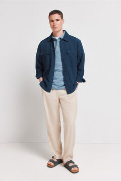 Springfield Polo piqu&eacute; contraste pu&ntilde;o slim fit