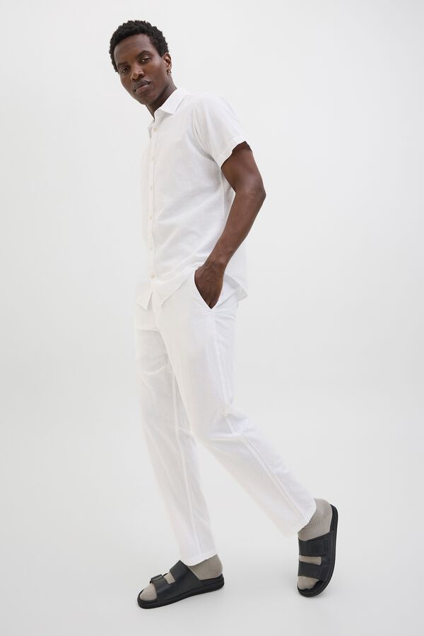 Jack & Jones Linen relaxed fit trousers printed