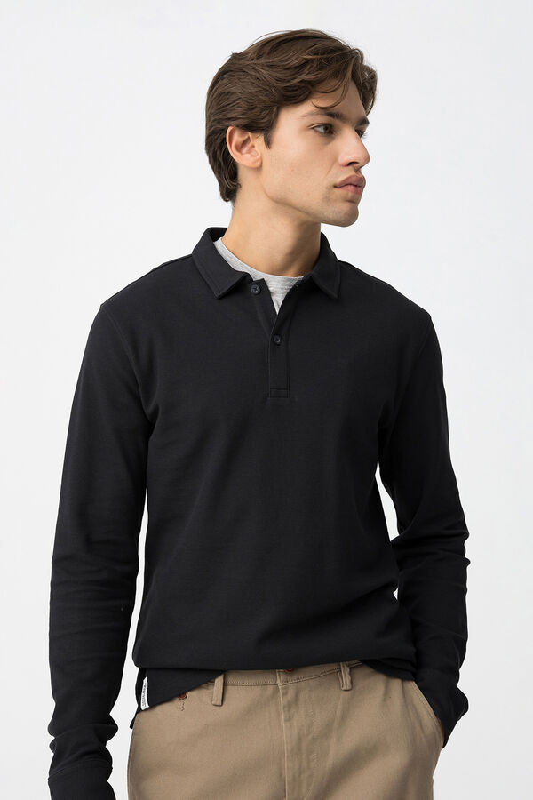 Tiffosi long sleeve polo shirt blue