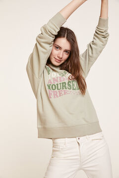 Springfield Sweat-Shirt « Forgive yourself and set yourself free » gris