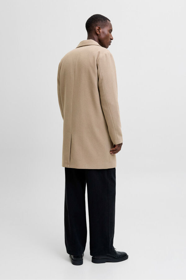 Jack & Jones Sobretudo de gola italiana cinzento