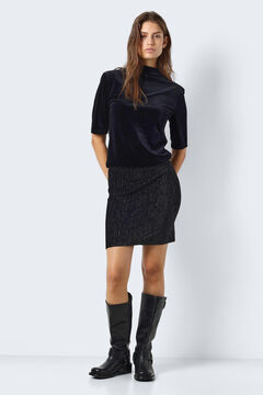 Springfield Ribbed skirt with lurex black