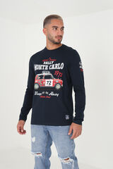 Brave Soul Camiseta de manga larga con print azul