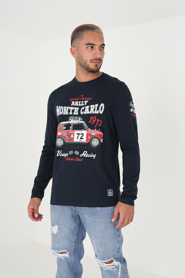 Brave Soul Camiseta de manga larga con print azul