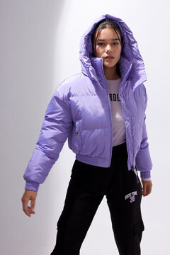 Springfield Padded nylon jacket with hood purple