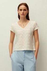 Systemaction Camiseta estructura con frunce en escote