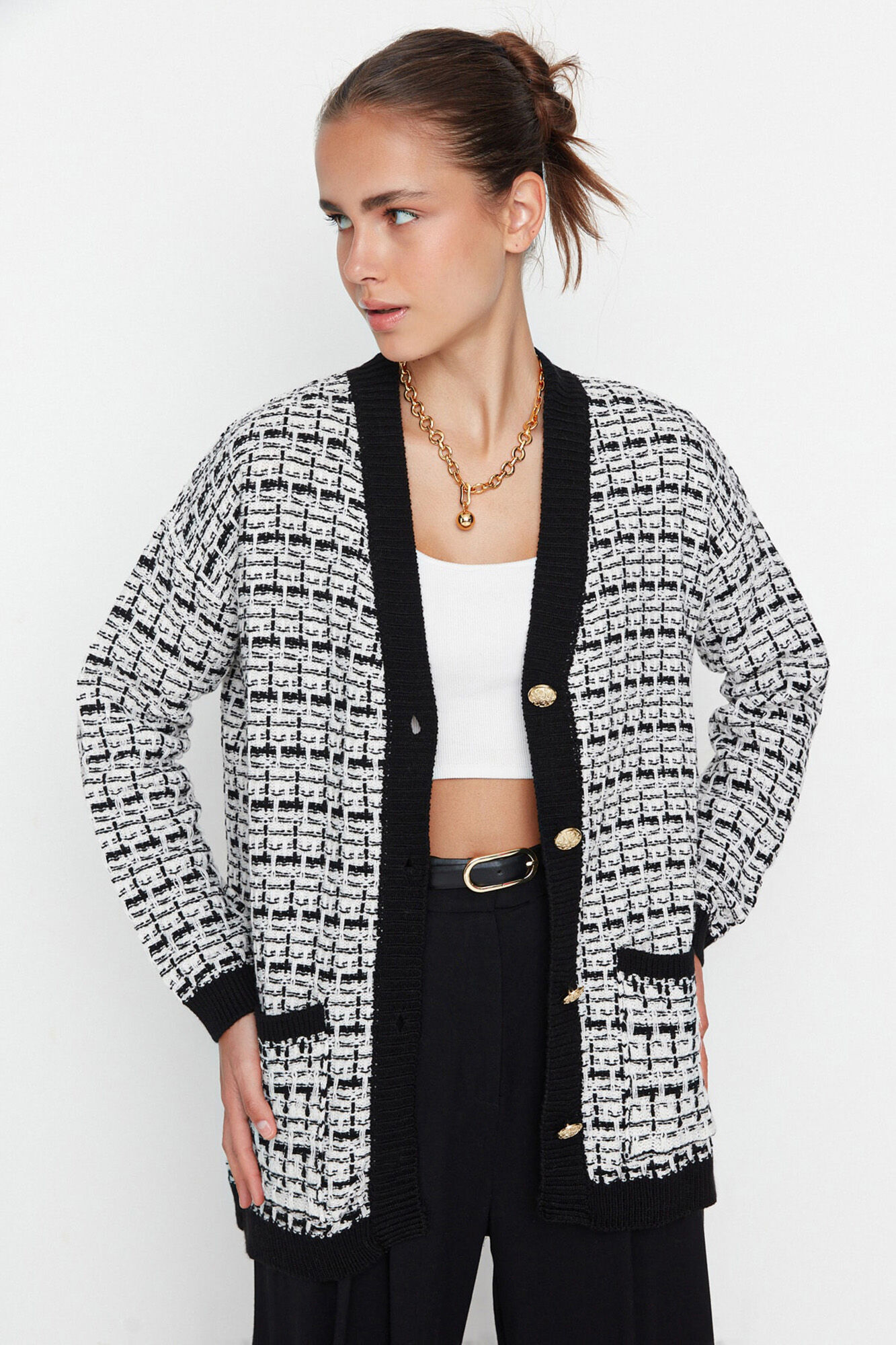 Trendyol Casaco de malha com glitter