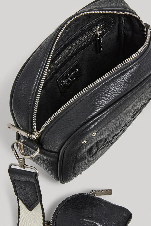 Springfield Camera Crossbody Bag with Embossed Logo black