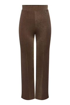 Springfield Wide-leg glittery trousers brown