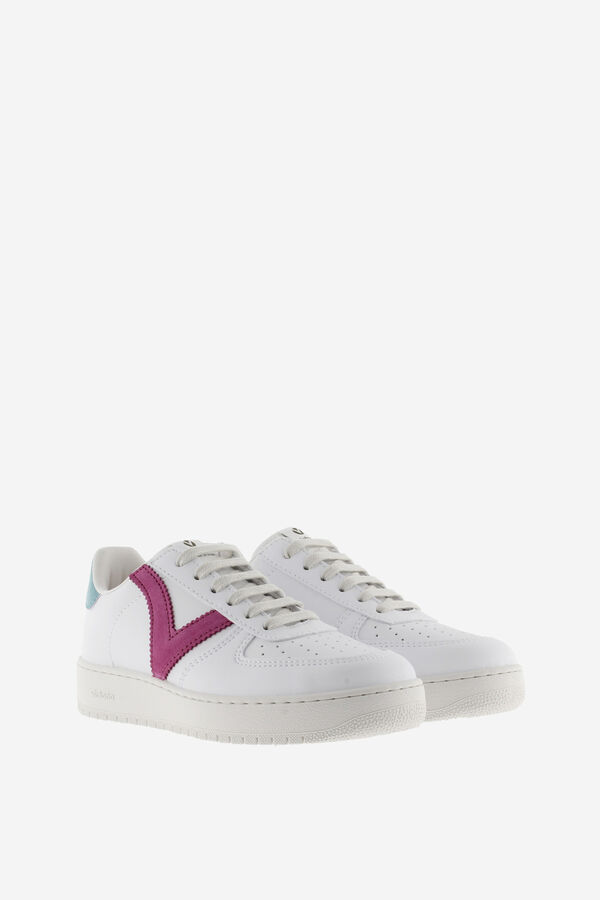 Springfield Colour And Faux Leather Madrid Trainers fraise