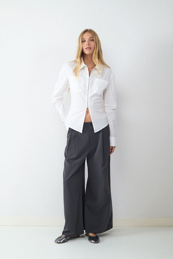 Balmohk Pantal&oacute;n traje pliegues negro