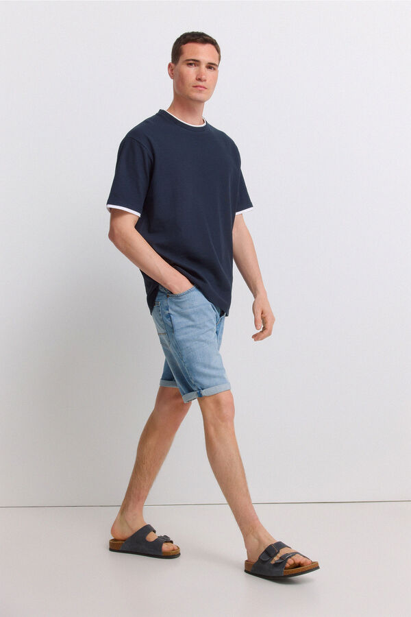 Springfield Double waffle T-shirt blue