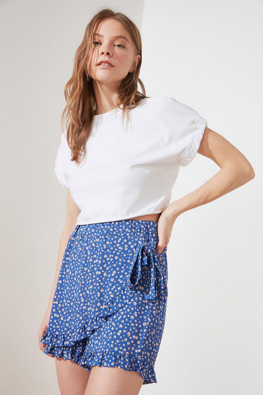 Falda pantalón corta estampada