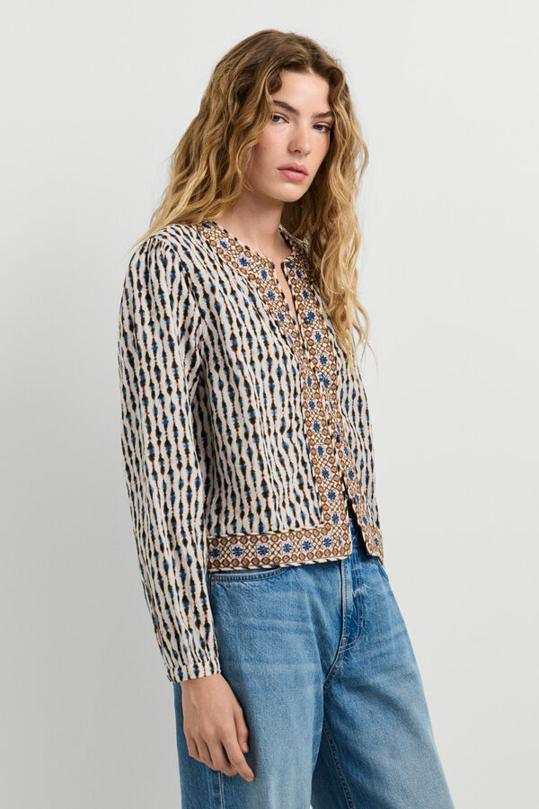 Pepe Jeans Embroidered combined jacket beige