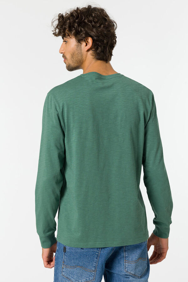 Springfield Camiseta Básica con Bolsillo verde