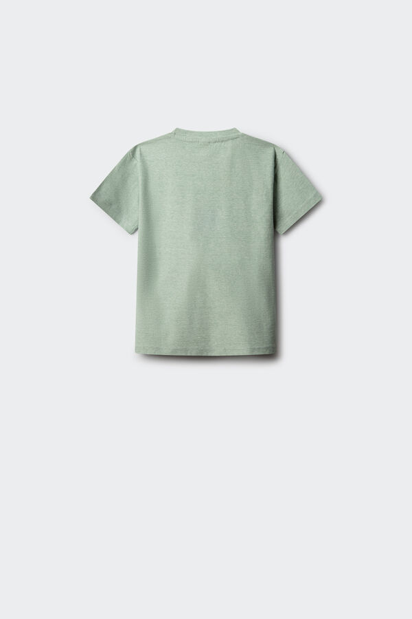 Springfield Kids Dečija mikroprugasta majica kratkih rukava Zelena