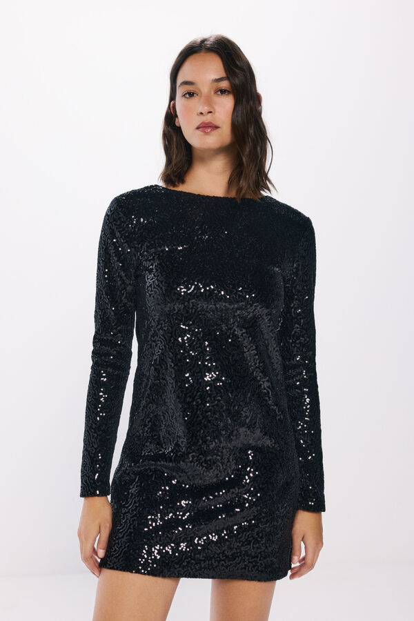 Springfield Short sequinned dress black