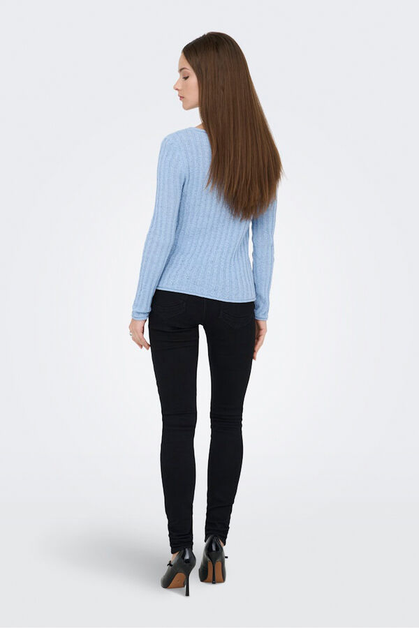 Only Rippstrickpullover Blau