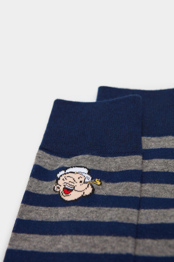Springfield Popeye the Sailor Man striped socks bluish