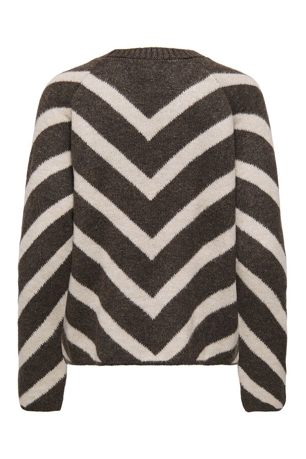 Only Camisola com estampado geométrica castanho