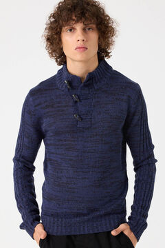 Springfield Twisted-knit jumper with high neck blue