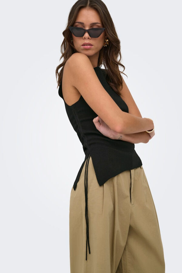 Only Top de punto lazo negro