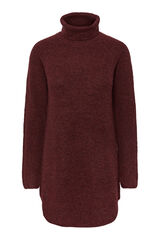 Pieces Camisola comprida gola dobrada vermelho