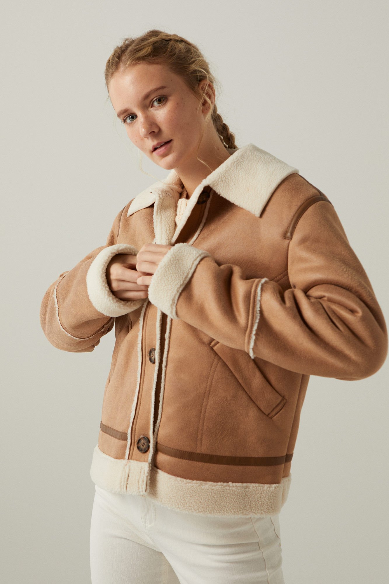 chaqueta marron mujer