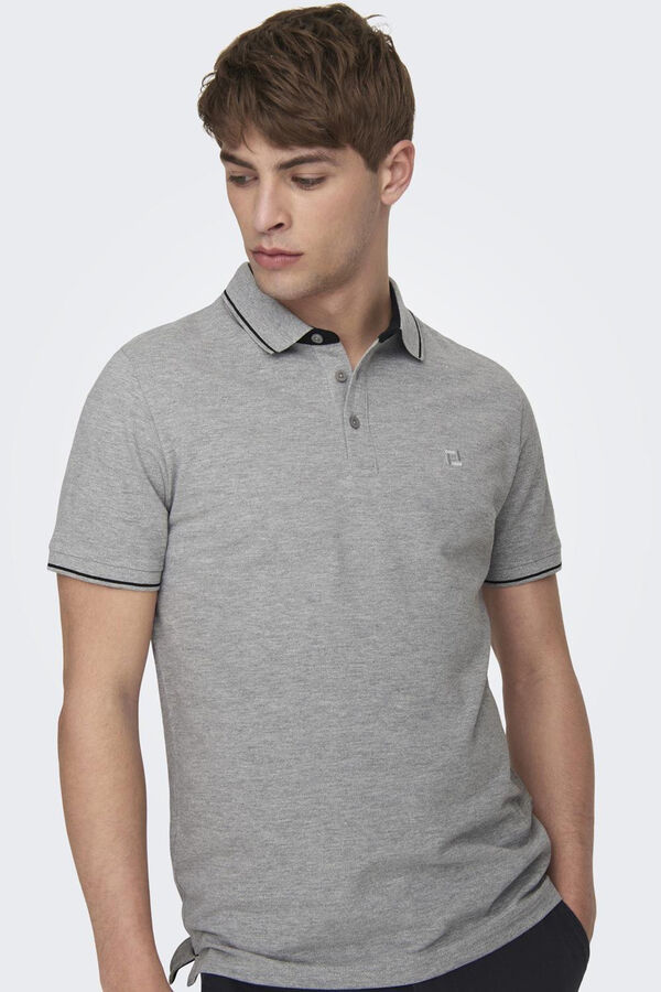 Only & Sons Short-sleeved polo shirt grey