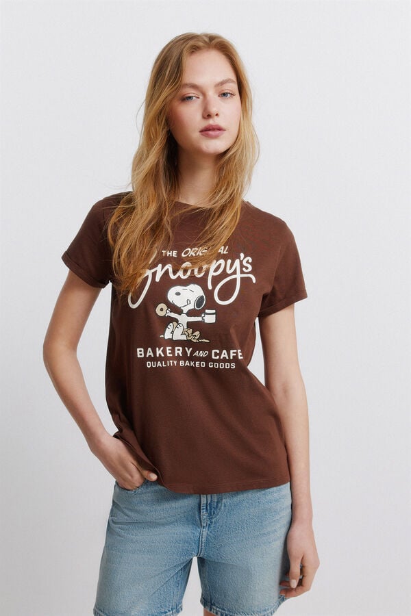 Springfield Snoopy short sleeve T-shirt brown