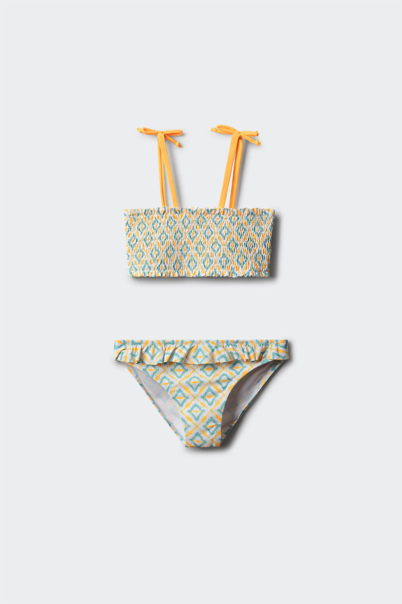 Springfield Kids Bikini za devojčice sa cvetnim dezenom i teksturom saća