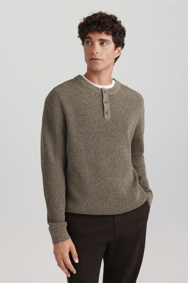 Springfield Henley neck jumper nude