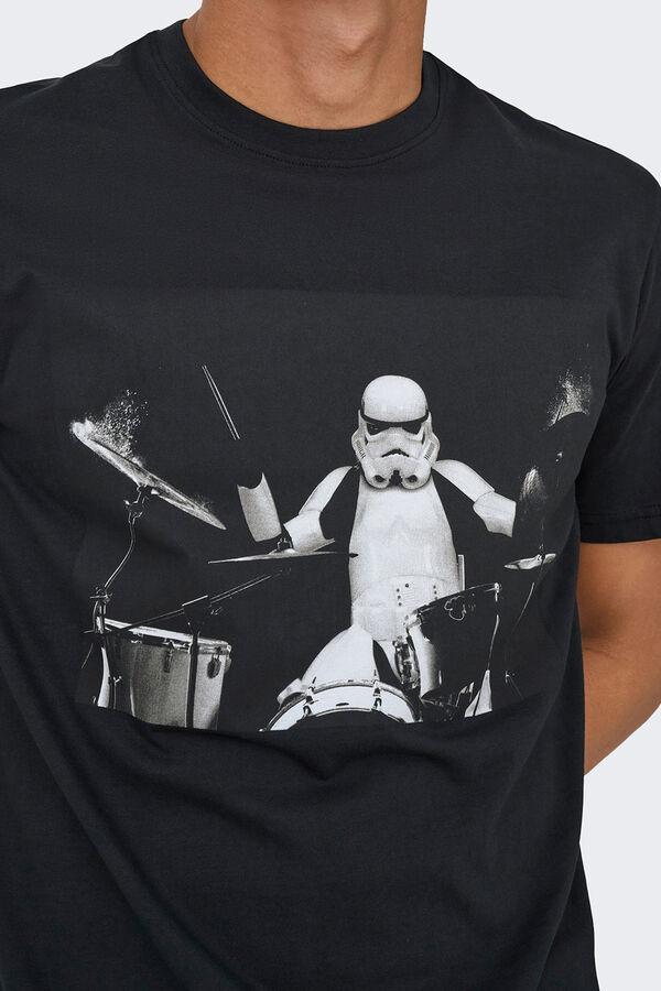 Only & Sons T-shirt de manga curta Star Wars preto