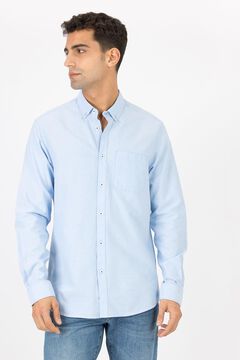 Springfield Camisa regular fit oxford azul royal