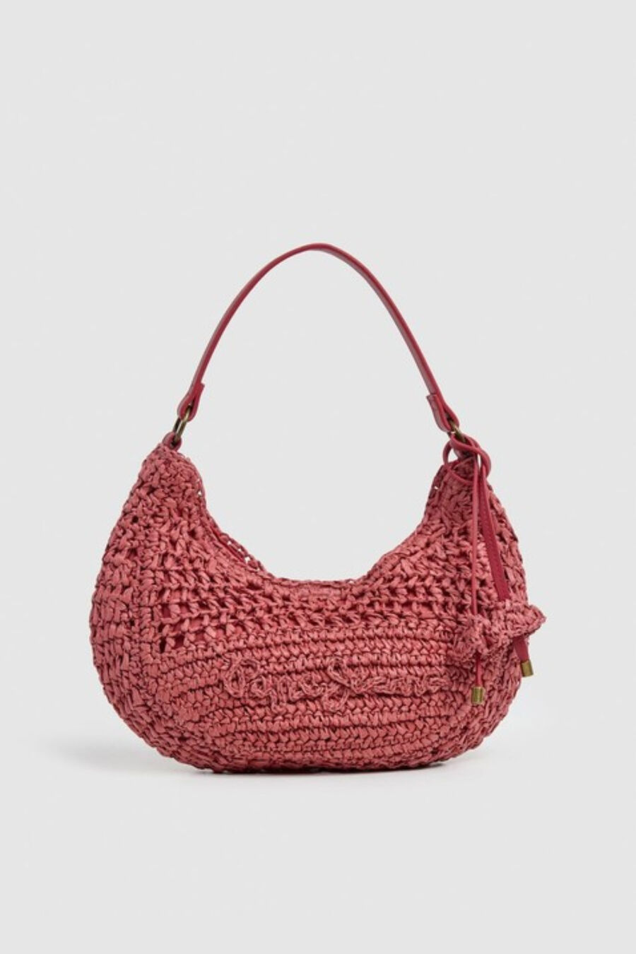 Bolso de paja cierre metalico