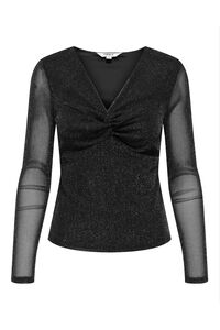 Only Top de glitter manga larga