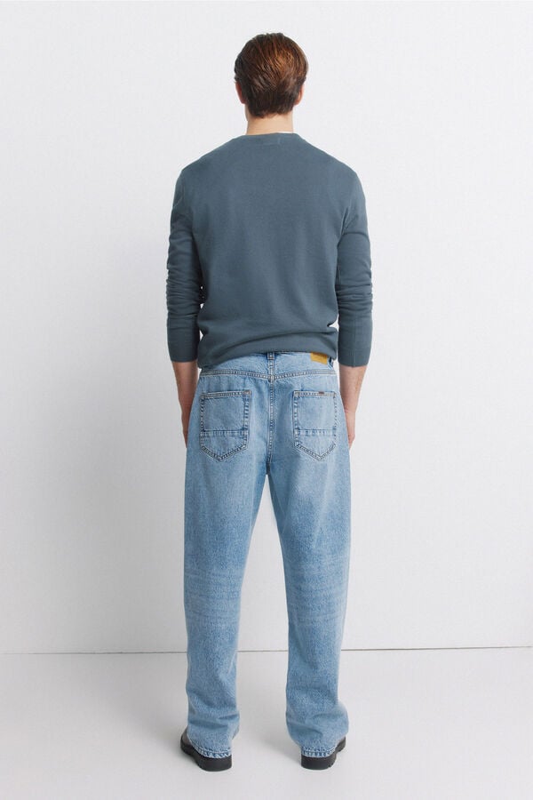 Springfield Overdyed wide leg jeans blue