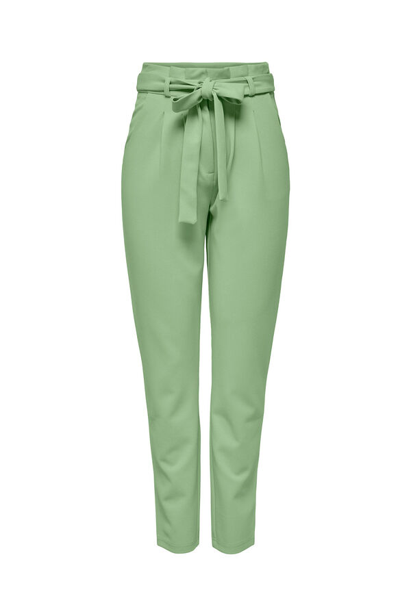 Springfield High waist straight leg trousers green