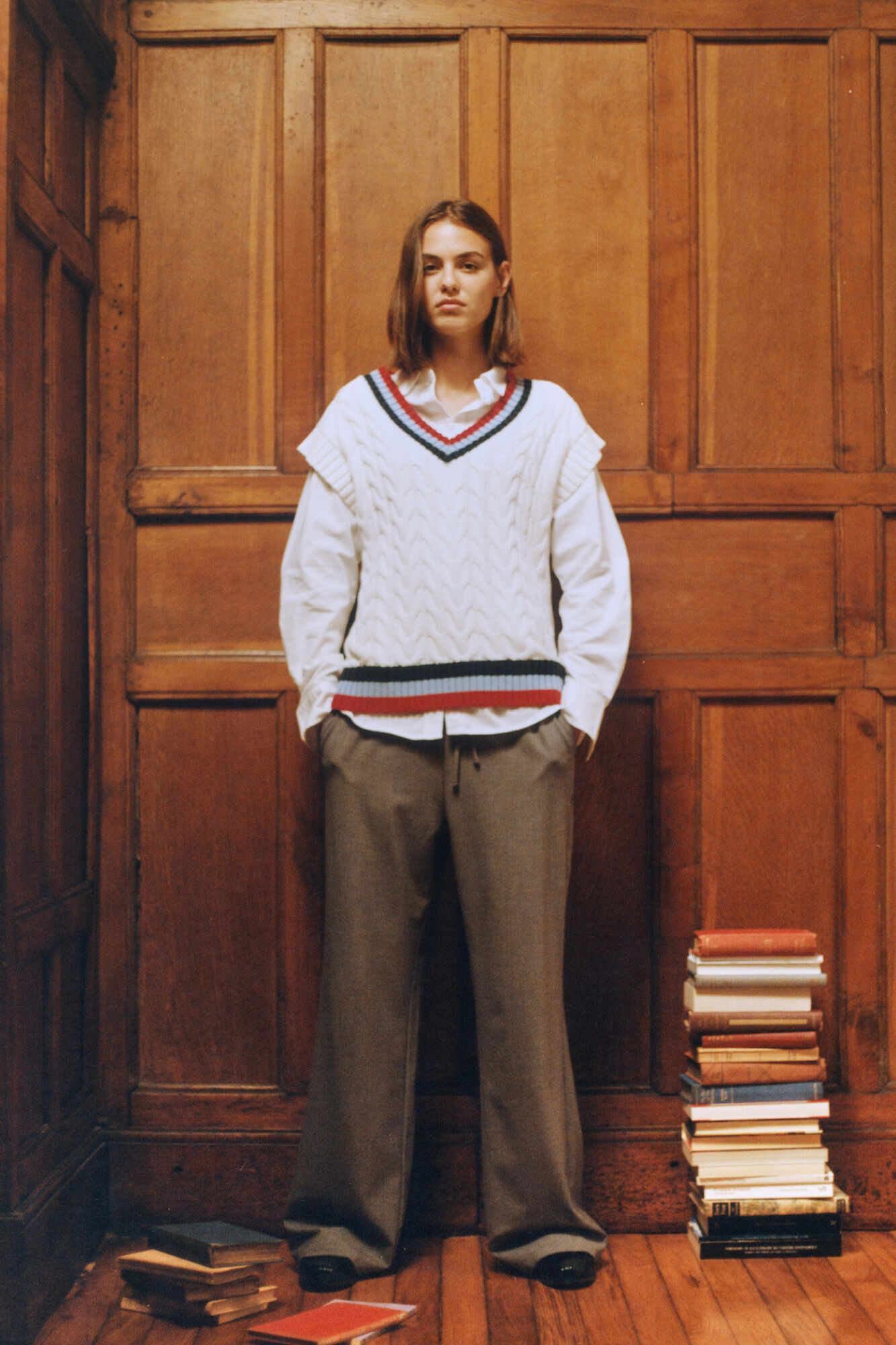 Springfield Colete canelado contrastante