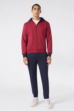 Champion Fato de treino com sweatshirt de capuz e fecho-&eacute;clair vermelho