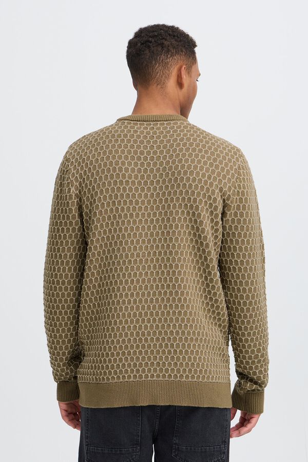 Blend Camisola de malha gola redonda camel